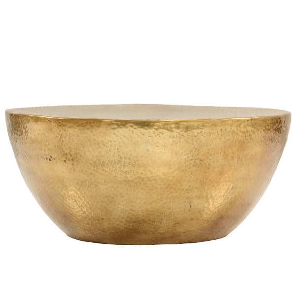 vidaXL Soffbord hamrad aluminium 70x30 cm mässing Guld
