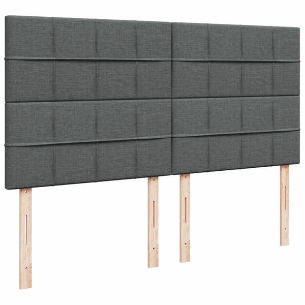 vidaXL Ramsäng med madrass mörkgrå 200x200 cm tyg Grå