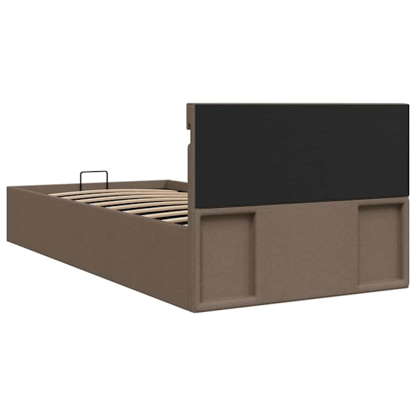 vidaXL Sängram hydraulisk förvaring utan madrass taupe 100x200 cm Taupe