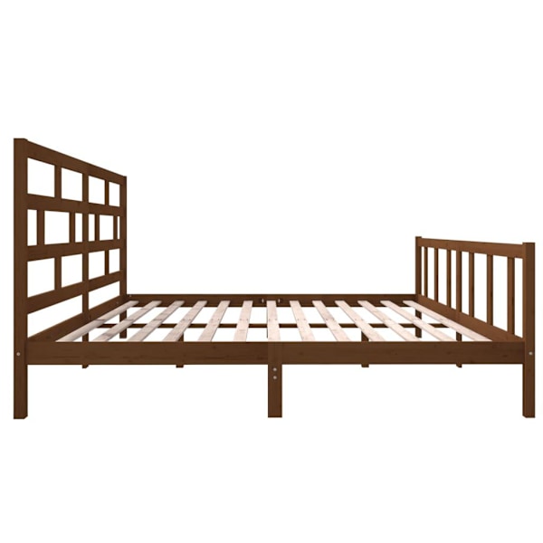 vidaXL Sängram honungsbrun massiv furu 200x200 cm Brun
