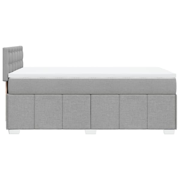 vidaXL Ramsäng med madrass ljusgrå 80x200 cm tyg Grå