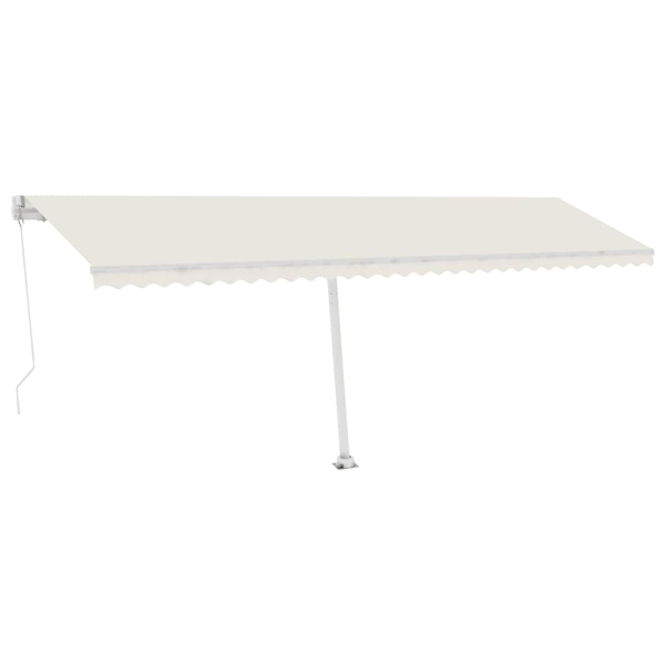 vidaXL Markis manuellt infällbar med LED 600x300 cm gräddvit Creme