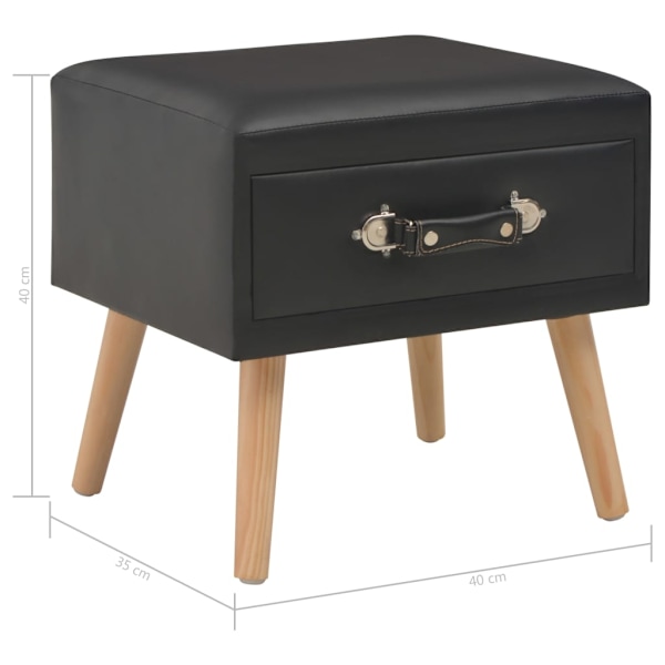 vidaXL Sängbord 2 st svart 40x35x40 cm konstläder Svart