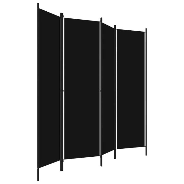 vidaXL Rumsavdelare 4 paneler svart 200x180 cm Svart