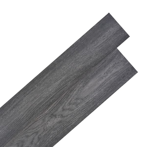 vidaXL Självhäftande PVC-golvplankor 5,21 m² 2 mm svart och vit Svart