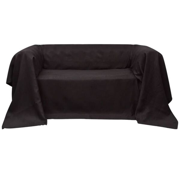 vidaXL Sofföverdrag i micromocka brun 140 x 210 cm Brun