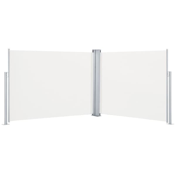 vidaXL Infällbar sidomarkis gräddvit 170x1000 cm Creme