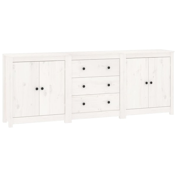 vidaXL Skänk vit 210x35x80 cm massiv furu Vit