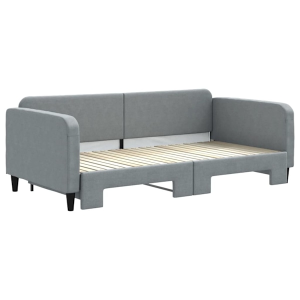 vidaXL Dagbädd utdragbar ljusgrå 100x200 cm tyg Grå