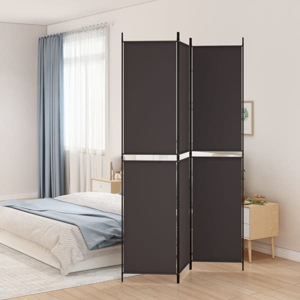 vidaXL Rumsavdelare 3 paneler 150x220 cm brun tyg Brun
