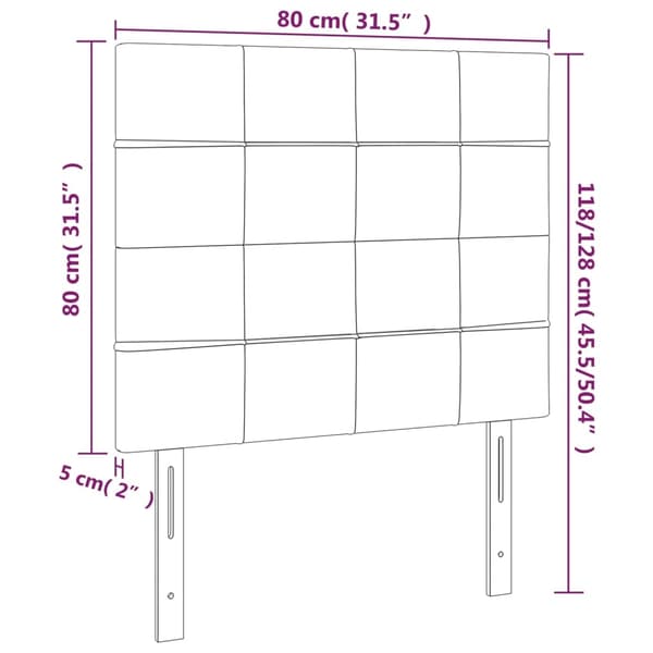 vidaXL Huvudgavlar 2 st Ljusgrå 80x5x78/88 cm sammet Grå