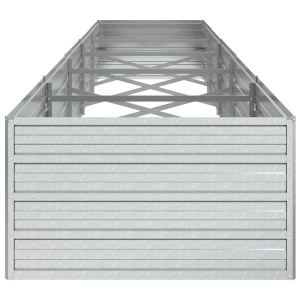 vidaXL Odlingslåda upphöjd galvaniserat stål 400x80x45 cm silver Silver