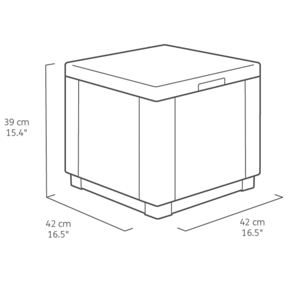 Keter Cube Förvaringspuff grafitgrå 213816 grå