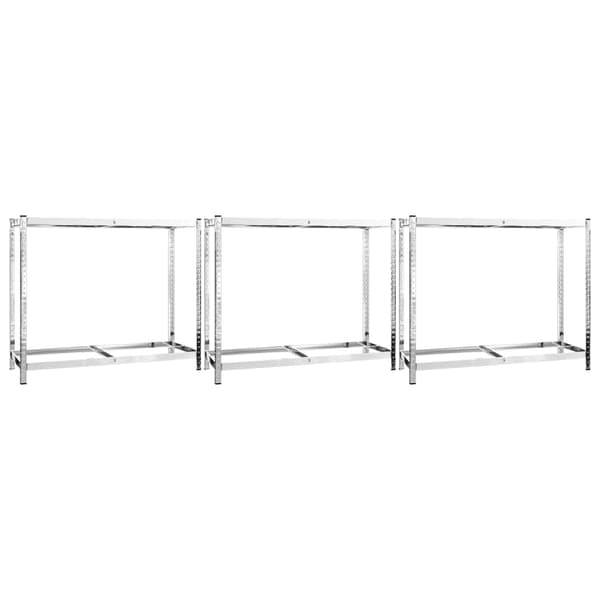 vidaXL Däckställ 2 hyllplan silver 3 st 110x40x110 cm stål Silver
