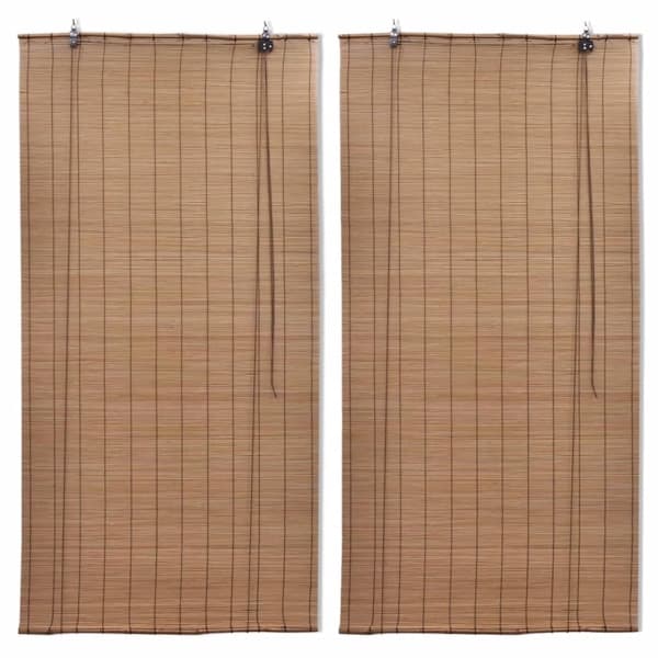 vidaXL Rullgardin bambu 2 st 100 x 160 cm brun Brun