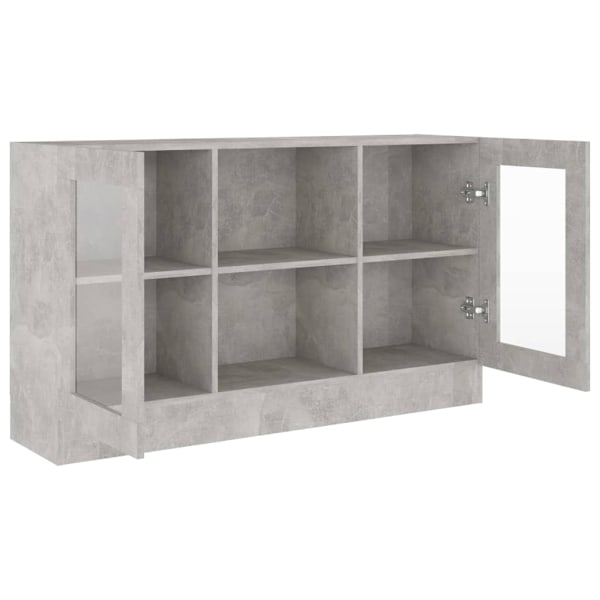 vidaXL Vitrinskåp betonggrå 120x30,5x70 cm konstruerat trä grå
