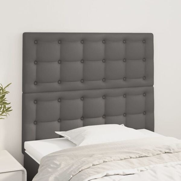 vidaXL Huvudgavlar 2 st grå 90x5x78/88 cm konstläder Grå
