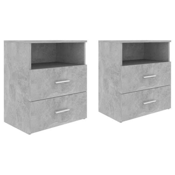 vidaXL Sängbord 2 st betonggrå 50x32x60 cm grå