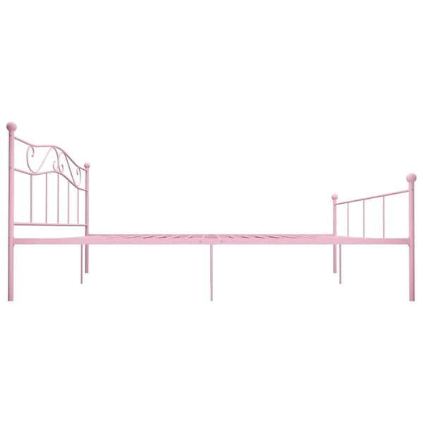 vidaXL Sängram rosa metall 180x200 cm Rosa