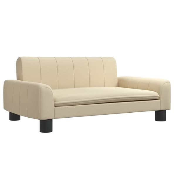 vidaXL Barnsoffa gräddvit 70x45x30 cm tyg Kräm