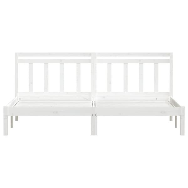 vidaXL Sängram massivt trä 180x200 cm vit Vit