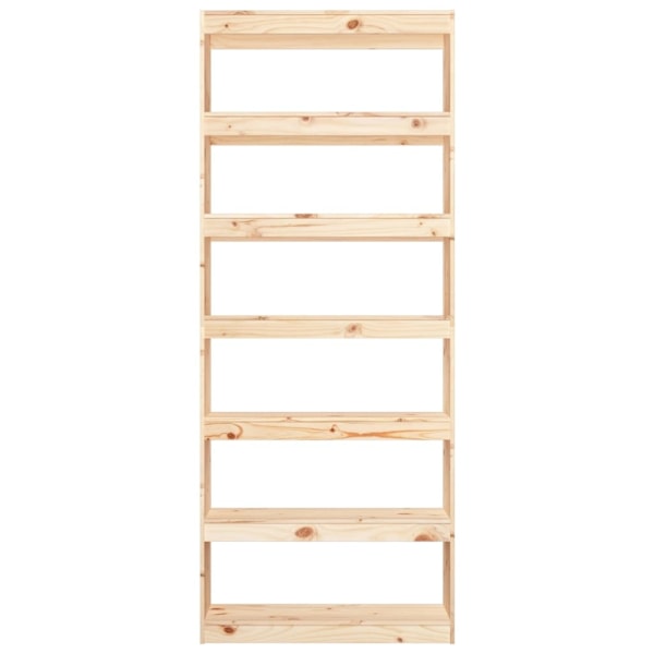 vidaXL Bokhylla/Rumsavdelare 80x30x199,5 cm massiv furu Brun