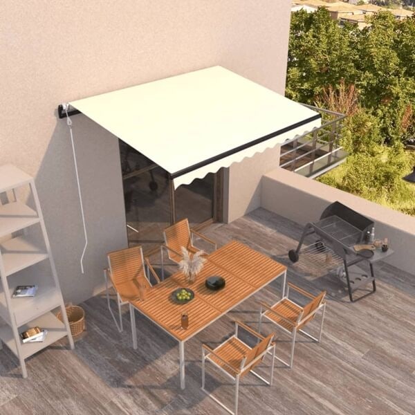 vidaXL Automatisk markis 350x250 cm gräddvit Creme