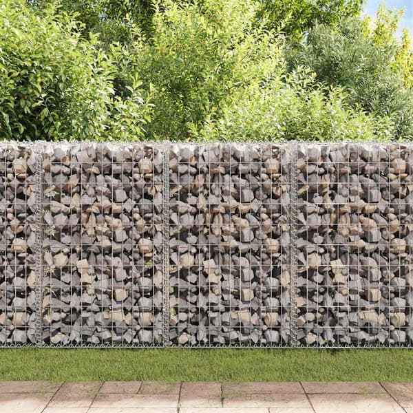 vidaXL Gabionmur i galvaniserat stål 100x60x100 cm Silver