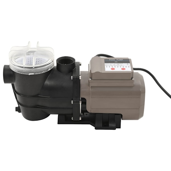 vidaXL Poolpump med timer svart 0,25 HK 8000 L/tim Svart