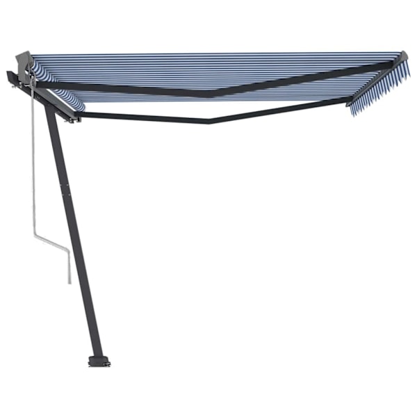 vidaXL Fristående markis automatisk 400x350 cm blå/vit Blå