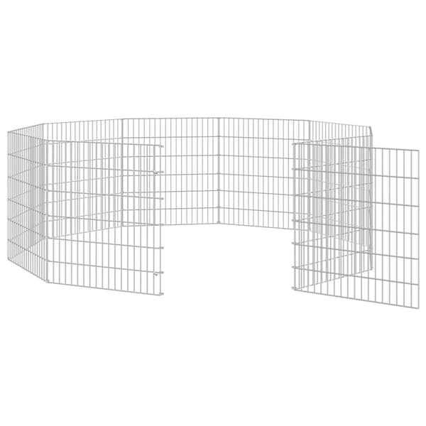 vidaXL Husdjursbur 10-panel 54x60 cm galvaniserat järn Silver