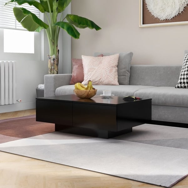 vidaXL Soffbord svart 90x60x31 cm konstruerat trä Svart