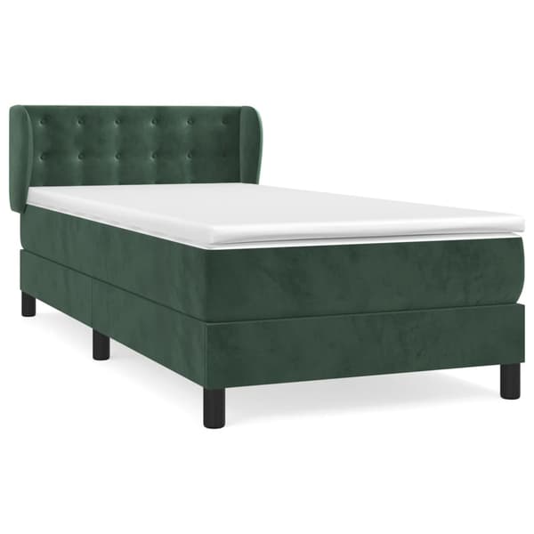 vidaXL Ramsäng med madrass mörkgrön 80x200 cm sammet Grön