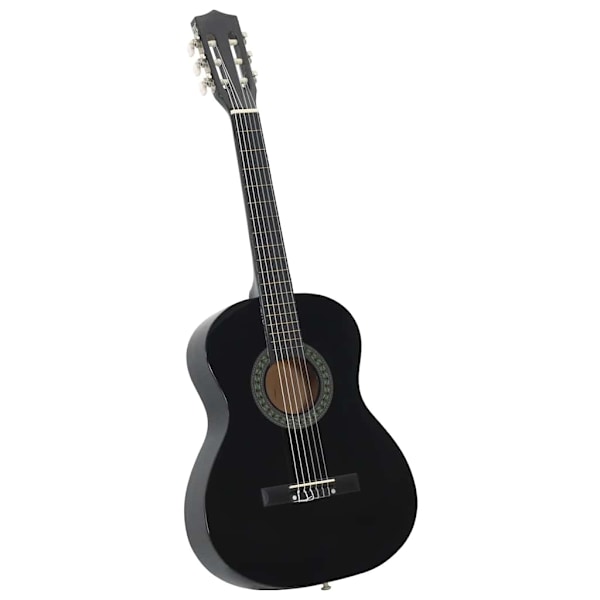vidaXL Gitarr för nybörjare 8 delar klassisk svart 3/4 36" Svart