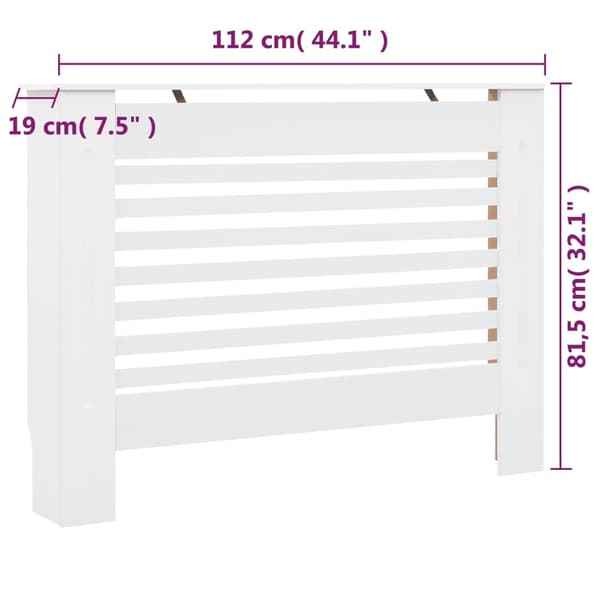 vidaXL Elementskydd 2 st vit 112x19x81,5 cm MDF Vit