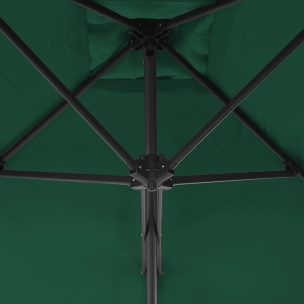 vidaXL Trädgårdsparasoll med stålstång 250x250 cm grön Grön