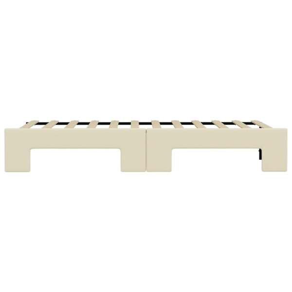 vidaXL Dagbädd utdragbar gräddvit 90x200 cm konstläder Kräm