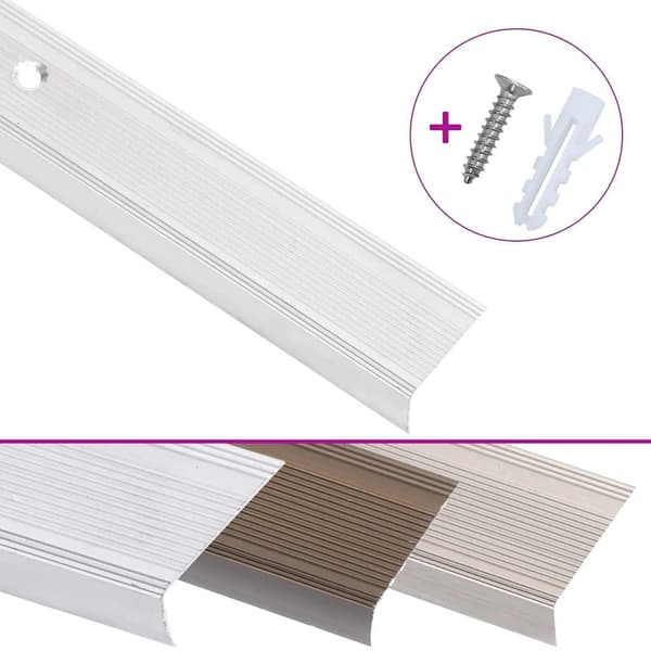 vidaXL Trappnäsor i L-form 5 st aluminium 100 cm silver Silver