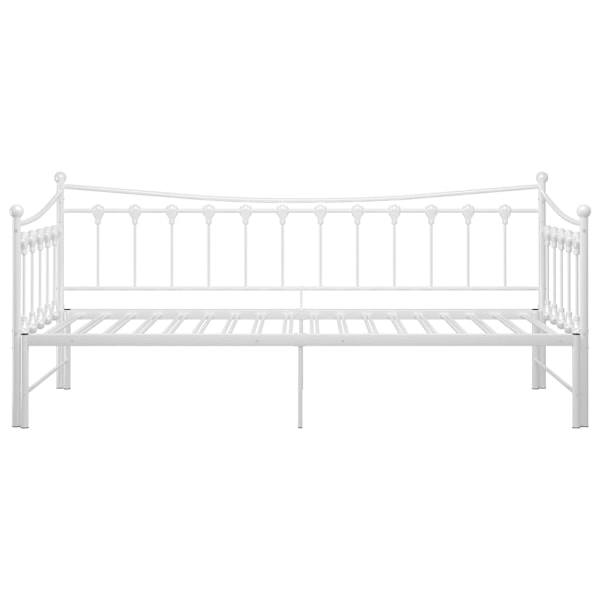 vidaXL Utdragbar sängram bäddsoffa vit metall 90x200 cm Vit