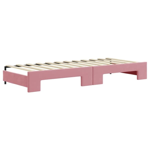vidaXL Dagbädd utdragbar rosa 80x200 cm sammet Rosa