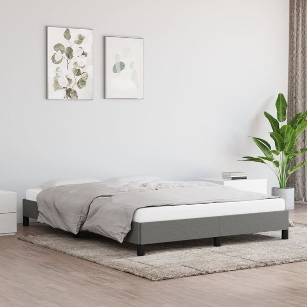 vidaXL Sängram mörkgrå 140x190 cm tyg Grå