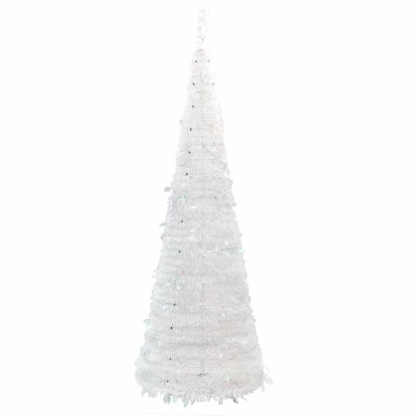 vidaXL Plastgran pop-up 150 LED vit 180 cm Vit