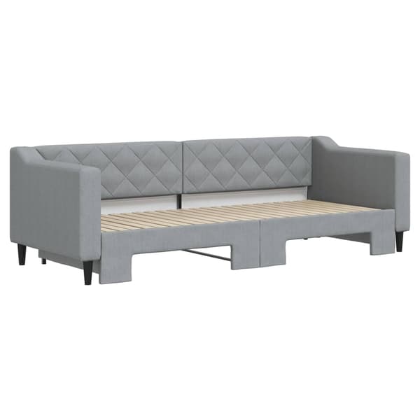 vidaXL Dagbädd utdragbar ljusgrå 80x200 cm tyg Grå