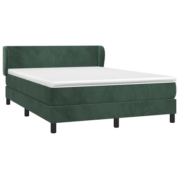 vidaXL Ramsäng med madrass mörkgrön 140x190 cm sammet Grön