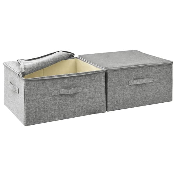 vidaXL Förvaringslåda 2 st tyg 43x34x23 cm grå grå