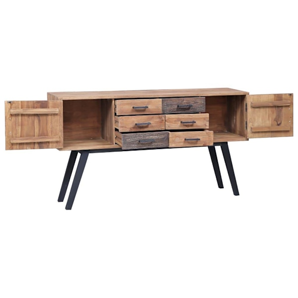 vidaXL Sidoskåp 110x30x75 cm massiv teak Brun