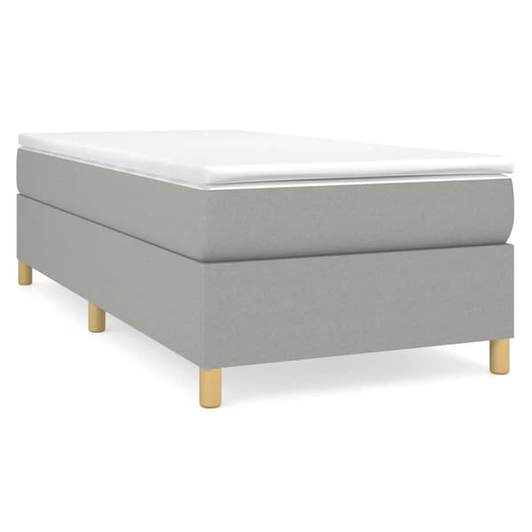 vidaXL Sängram utan madrass ljusgrå 80x200 cm tyg Grå