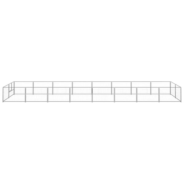vidaXL Hundgård silver 16 m² stål Silver
