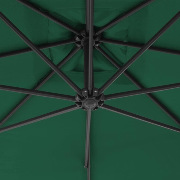 vidaXL Frihängande parasoll med stålstång 300 cm grön Grön