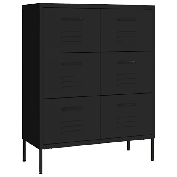 vidaXL Byrå svart 80x35x101,5 cm stål Svart